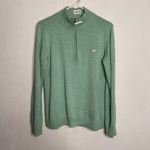 Vineyard Vines Pullover Womens Large Long Sleeve Sage Green‎ 1/4 Zip Cotton